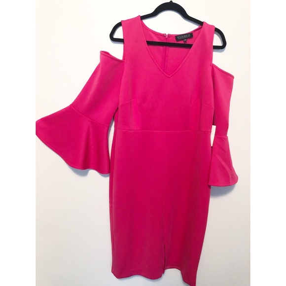 Eloquii Dresses & Skirts - Eloquii Pink Cold Shoulder Scuba Dress